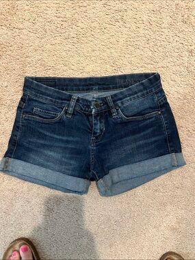 Blank NYC Dark Blue Rolled Hem Denim Shorts